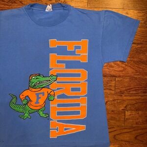 Vintage 90s Florida Gators NCAA Football T-Shirt Blue Medium